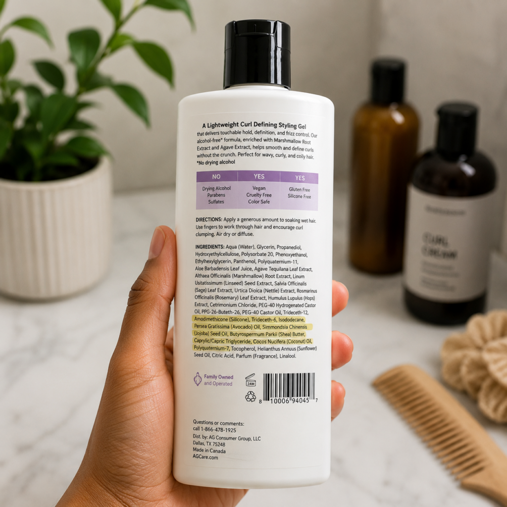 Photo of back of ingredient label highlighting anti-humectants.