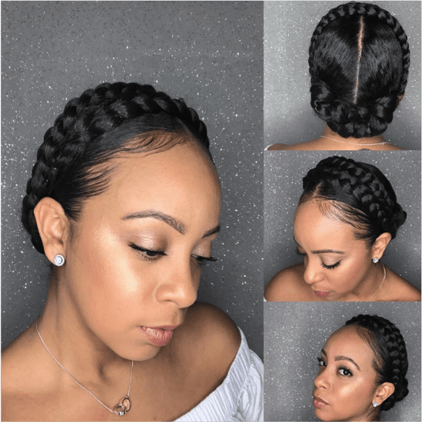 Easy protective style - halo braids