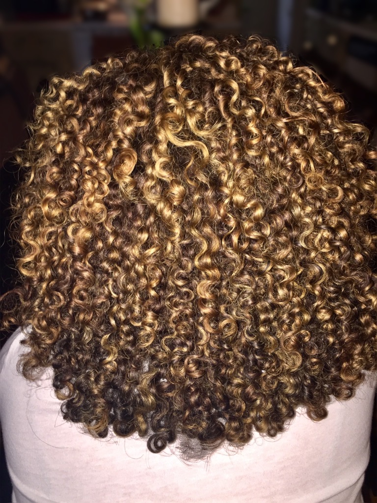 Image of the back of my repaired high porosity hair.