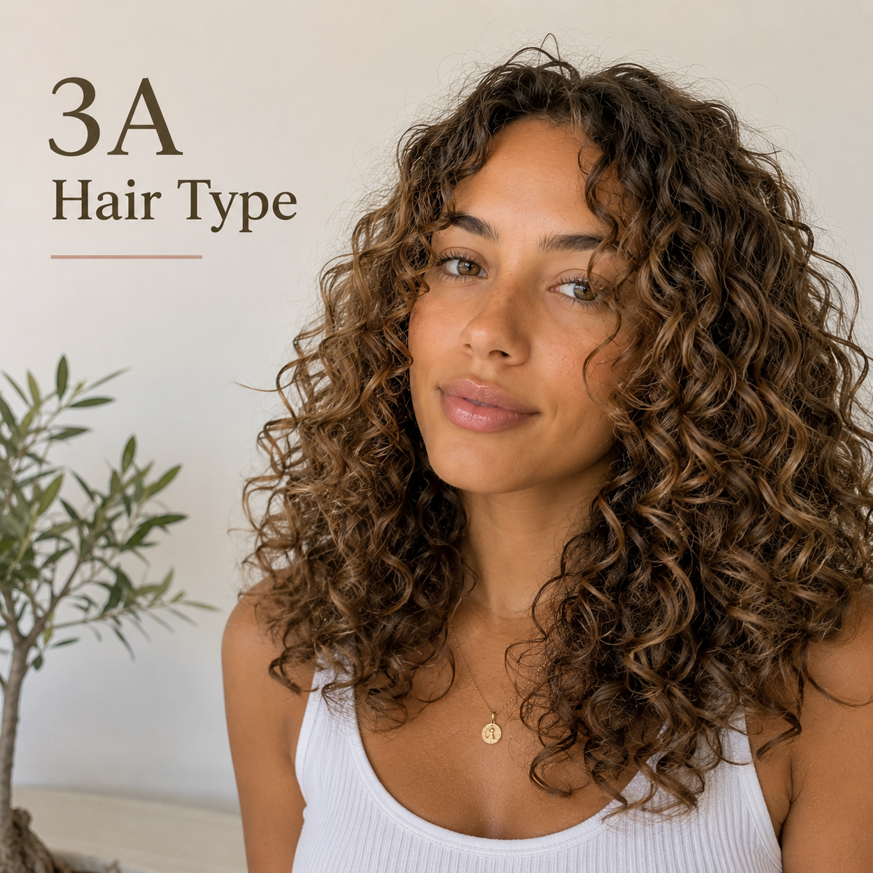Woman with 3a curly hair.