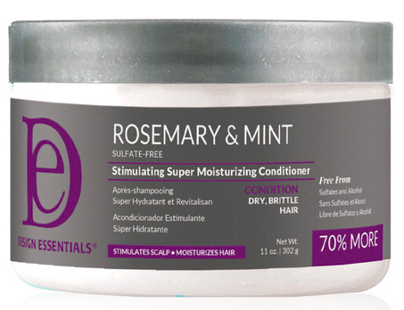 Design Essentials Rosemary & Mint Stimulating Super Moisturizing Conditioner for Dry, Brittle Hair, 11 Fl Oz.