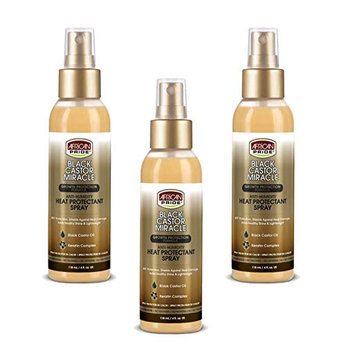 African Pride Black Castor Miracle Anti-Humidity Heat Protectant Spray