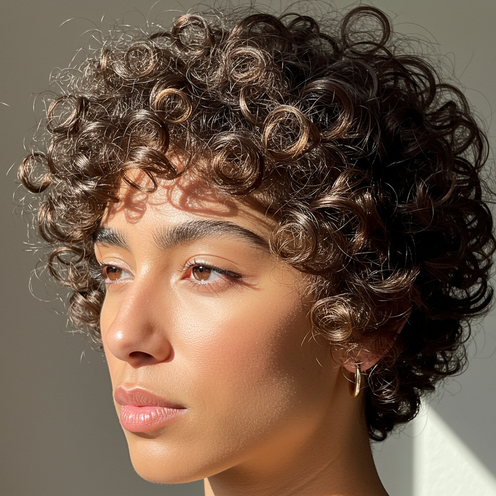 face framing curly hair