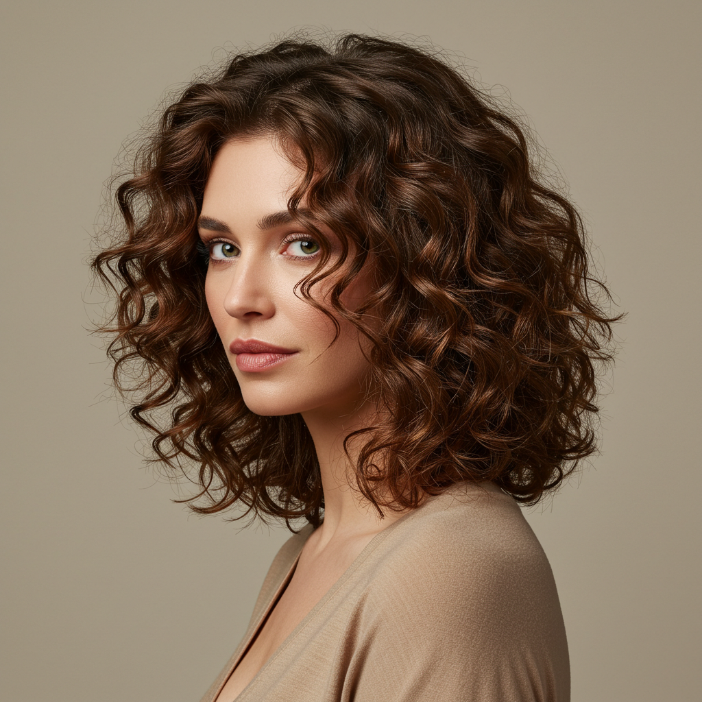 shoulder length curly hair
